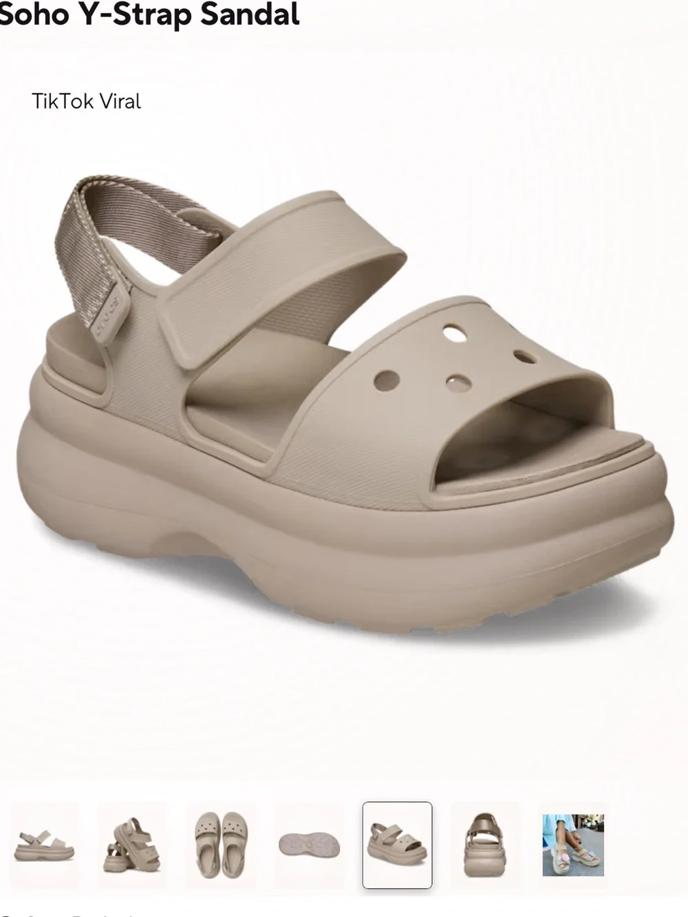 Crocs Soho Y-Strap Sandal Dulce Size 9